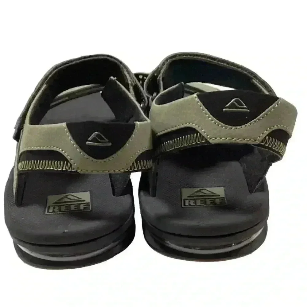 Reef Fanning Baja Mens 13 Strap Sandals Green Olive Faux Leather Vegan NEW